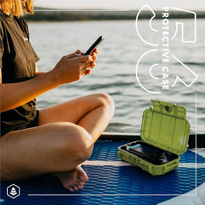 Evergreen 56 Dry Box - EDC Tough Protective Case USA Made for Organization of Cameras, Phones, Camping, Fishing, Hiking, Water Sports (Black, TOPO)