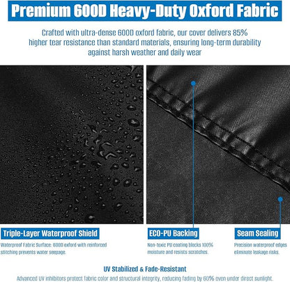 SIRUITON Cushion Storage Bag 600D Oxford,Waterproof,32" L x 32" W x 24" H | Heavy duty, rip proof, with handle & zipper, for patio & garden cushions, UV-resistant, all-weather protection