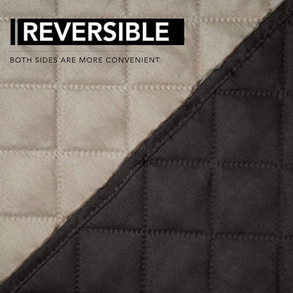 Easy-Going Reversible Couch Cover, Oversized Recliner, Black/Beige | Machine Washable Slipcover For Dogs, Water Resistant Furniture Mat For Living Room, Non-Slip Sofa Cover, Pet Friendly