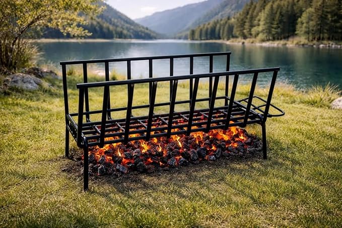 Argentine Iron Grill asado brasero parrilla. Premium Brasero. Brazier (Iron). Movable Brazier (19.2 x 8 inches)