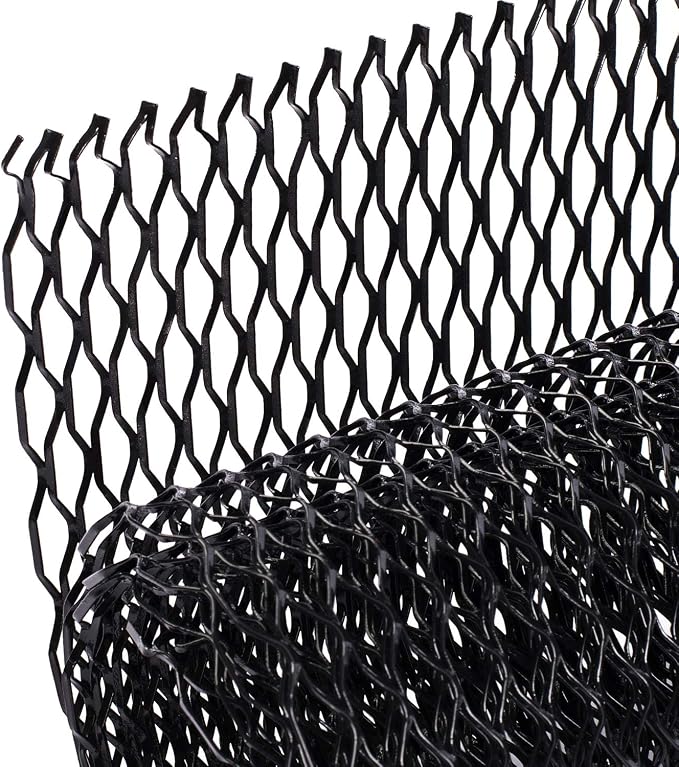 AggAuto Universal 40"x13" Car Grill Mesh 8x25mm Seagull Hole Black | Aluminum Alloy Automotive Grille Insert Bumper, One of the Most Multifunctional Shape Grids 100x33cm