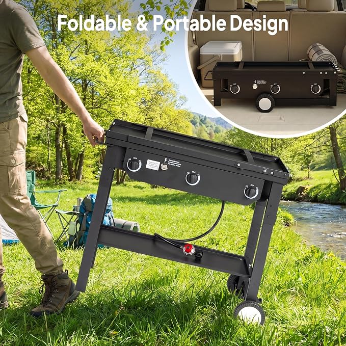 ROVSUN 2/3 Burner Outdoor Propane Gas Stove High Pressure Stand Cooker for Backyard Cooking Camping Home Brewing Canning Turkey Frying