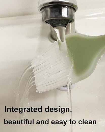 Pastry Brush Silicone Basting Brush for Cooking,2PCS 10+8 in Heat Resistant Food Brushes for Baking, Grilling, Cooking and Spreading Oil, Butter, BBQ Sauce, or Marinade (Green)