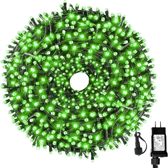 MZD8391 105FT 300LED Christmas Light Outdoor Indoor,Christmas Tree Light | Green, 100% UL Listed, Waterproof, 8 Light Modes, Timer & Memory, End To End Connect, Christmas String Light Outdoor Indoor