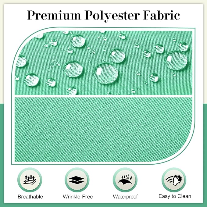 Cozyide Outdoor Chair Cushions, Waterproof Patio Seat Cushions with Adjustable Straps, Square Corner Patio Chair Cushions for Garden, Aqua Blue, 18.5x16x3 Inch (Pack of 4)