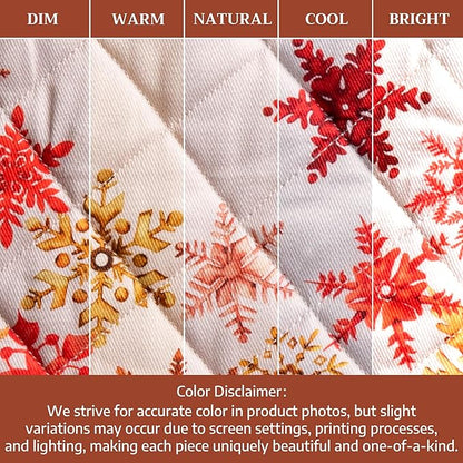 Maison d' Hermine Oven Gloves 100% Cotton Oven Mitt 7" x 13" with Loop Heat Resistant BBQ Cooking Gloves for Thanksgiving Christmas Decorations Baking Handling Hot Pans (Pack of 1, Crystal Star)