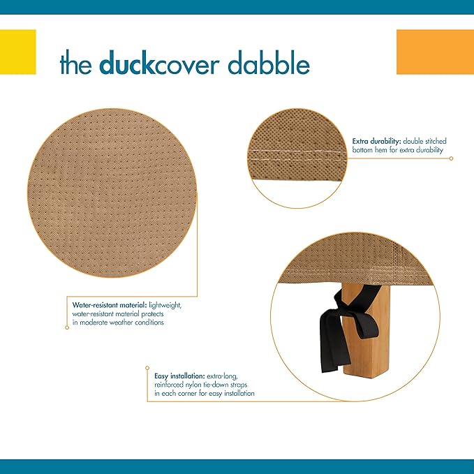 DUCKCOVERS® Essential Water-Resistant 90 Inch Rectangular/Oval Patio Table & Chair Set Cover, Outdoor Table and Chair Cover