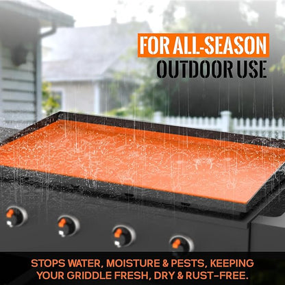 36'' Silicone Griddle Mat for Blackstone - Heavy-Duty Food-Grade Griddle Cover & Full Surface Protection, Waterproof, Rust & Dust-Proof, Essential Blackstone Griddle Accessories for Outdoor BBQ