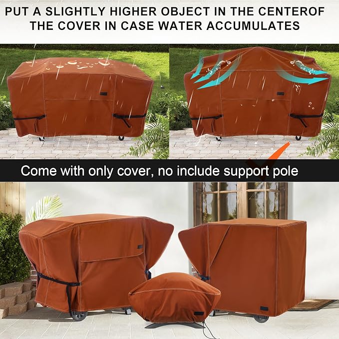 NettyPro Griddle Cover for Blackstone 28 inch Griddle Waterproof Heavy Duty 2 Burner Flat Top Gas Grill Cover 28" Cooking Station Camping, Brown