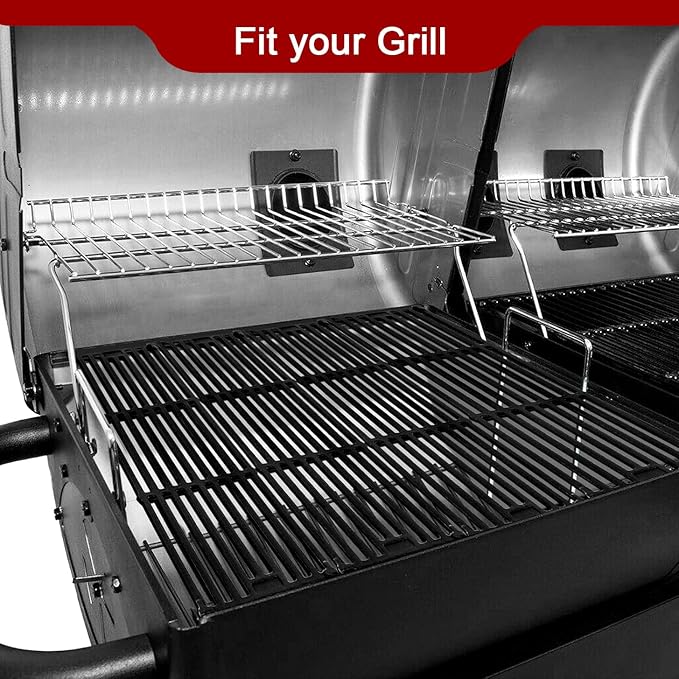 GGC 19 3/4" Grill Grates for Chargriller 3001, 5050, 3008, 3030, 3725, 4000, 5252, King Griller 3008, 5252, 4 PCS Cast Iron Grill Grates Replacement for Char griller Grills
