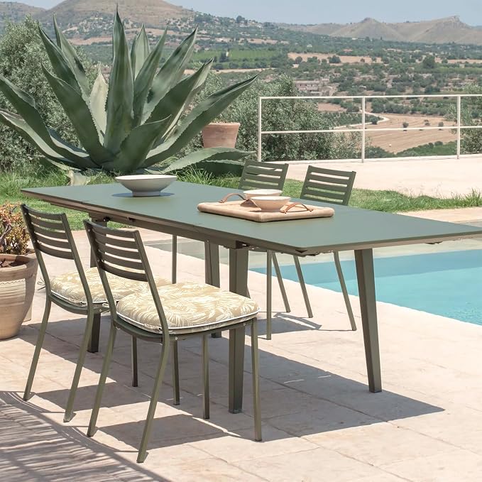 DYTXIII Set of 4 Outdoor Chair Cushions with Ties,Water Repellent Patio Chair Pads 17"x 16" for Outdoor Furniture,Round Corner Seat Cushions for Garden Yard Kitchen Tropical Leaf Oat