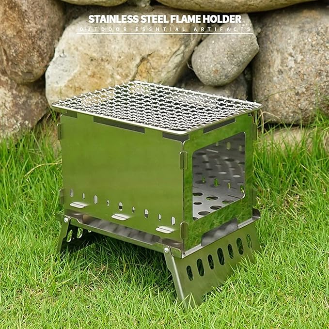 Portable Charcoal Grill for Camping BBQ Grill Outdoor Barbecue Grill Stainless Steel BBQ Rack for Camping Hiking Picnic Cooking Tool Portable Grill Charcoal Grills BBQ,A-1