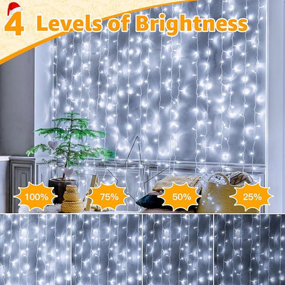 Ollny 262FT 800LED White Christmas Lights Outdoor Indoor Plug in | 8 Modes Fairy Light with Remote Waterproof Timers Dimmable LED String Lights for Bedroom Classroom Christmas Tree Decoration
