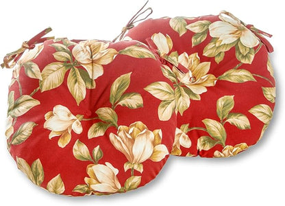 Greendale Home Fashions Tuscan Floral Outdoor 15-inch Bistro Seat Cushion, Set of 2