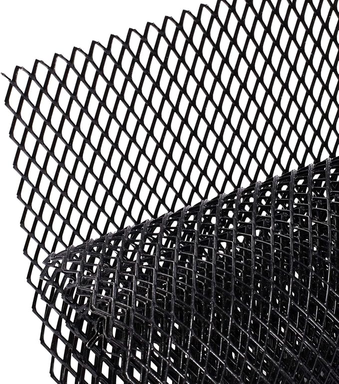 AggAuto Universal 40"x13" Car Grill Mesh 10x20mm Rhombic Hole Black | Aluminum Alloy Automotive Grille Insert Bumper, One of the Most Multifunctional Shape Grids 100x33cm