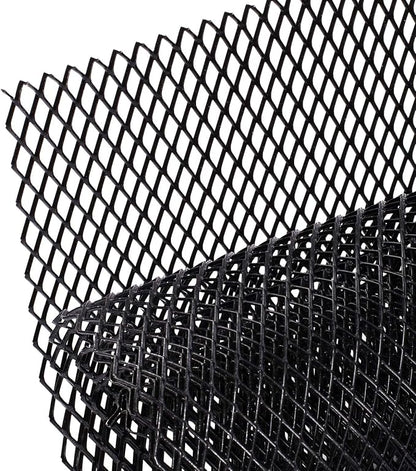 AggAuto Universal 40"x13" Car Grill Mesh 10x20mm Rhombic Hole Black | Aluminum Alloy Automotive Grille Insert Bumper, One of the Most Multifunctional Shape Grids 100x33cm
