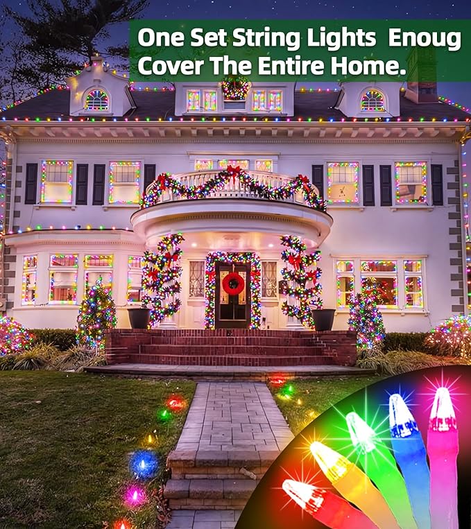 QUHUATU 750 LED 246FT Christmas Lights Outdoor, Super Long Waterproof Christmas String Lights with 8 Modes, Christmastree Lights with Timer Memory for Fence Garden Xmas Wedding Party Decor Multicolor