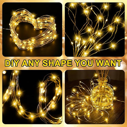 12 Pack Solar Waterfall Fairy Bunch Lights Outdoor Waterproof 9 Strand 180LEDs 8 Modes Watering Can Light (No Can) Firefly Bunch Lights for Patio Yard Garden Decorations (Warm)
