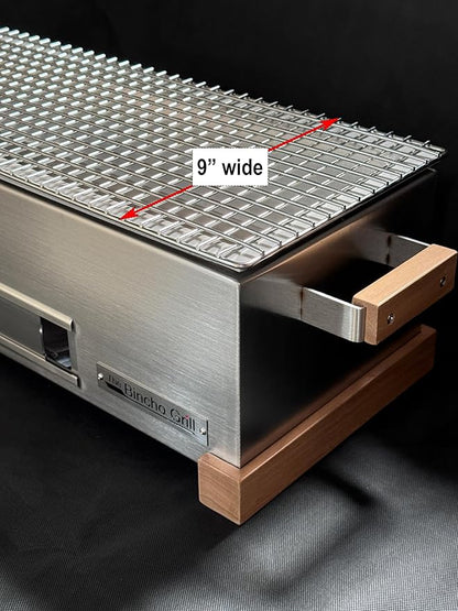 The Bincho Grill 24 Inch Wide Body Yakitori Grill – Japanese Style Charcoal Robata BBQ for Skewers, Steaks, and More – Restaurant-Quality Binchotan Tabletop Grill – Portable and Durable