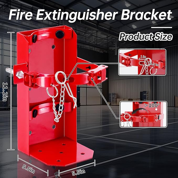 𝙐𝙥𝙜𝙧𝙖𝙙𝙚 10 LB Heavy Duty Fire Extinguisher Bracket 2 Pcs, Fire Extinguisher Mount St12 Steel, Fit 10 Lb Dry/5 Lb Co2 Extinguisher for School Vehicle Boat Truck Replace amerex 809