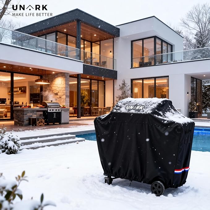Extra Large Grill Cover for Outdoor Grill 72 Inch, Gas Grill Covers Heavy Duty Waterproof BBQ Covers for Outside, All Weather Protection Grill Cover 72 Inch 72" L x 27" W x 47" H Black