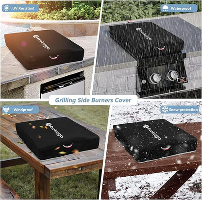 Covers for Bull Outdoor Products 60008 Stainless Steel Single Side Burner,Heavy-Duty Waterproof Burner Cover with Plush Lining, 23''L x 13.5''W x 5''H, Black