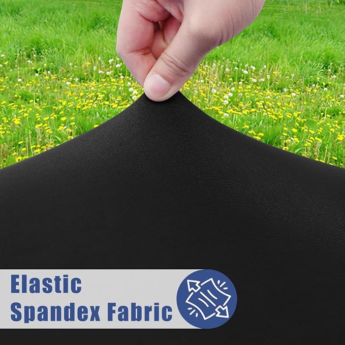 Moosfor Spandex 6 Foot Rectangle Table Cloth, Elastic Fitted Tablecloths for Picnic, Stretch Washable Patio Table Cover for Outdoor, Camping, Banquet and Parties (Black, 42"x72")