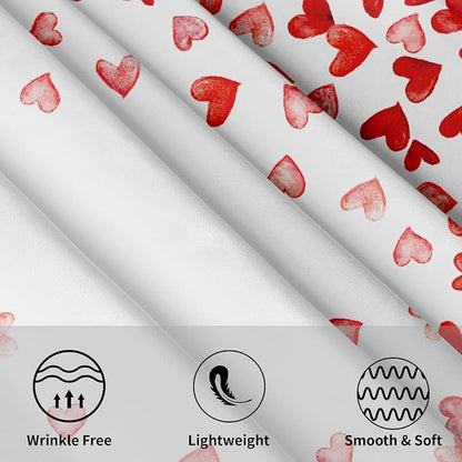Sweetshow Valentine's Day Table Cloth Round Love Red Hearts Tablecloth 70 Inch Decor Washable Stain and Wrinkle Resistant Round Table Cover for Dining Picnic