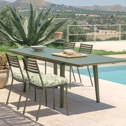 DYTXIII Set of 4 Outdoor Chair Cushions with Ties,Water Repellent Patio Chair Pads 17"x 16" for Outdoor Furniture,Round Corner Seat Cushions for Garden Yard Kitchen Tropical Leaf Green