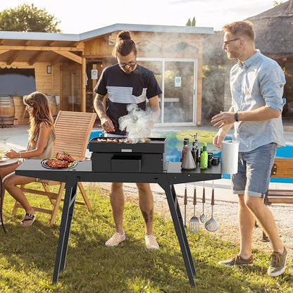 Griddle Stand Side Shelf and Griddle Caddy for Blackstone 17" 22" Griddle Stand, Griddle Shelf and Grill Caddy for Blackstone 5013 Griddle Stand with Tool Hooks, Paper Towel Holder and Spatula Holder