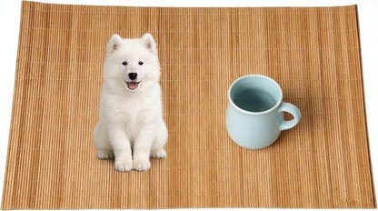 1PCS Dining Table Kitchen Placemat, Heat-Resistant Place Mat Stain Resistant Anti-Skid Washable Bamboo Table Mat Placemat Kitchen Table mat