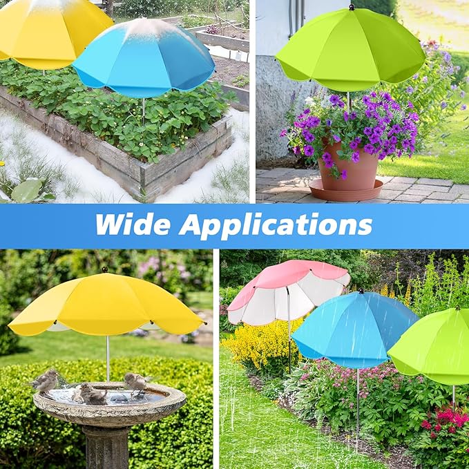 4/6 Pcs Plant Umbrellas for Outdoor Plants, Potted Garden Bedst Umbrella Shade with Adjustable Angle to ‌Defend Plants from Direct Sunlight