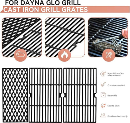 DGH450CRP Cooking Grates for Dyna-Glo Gril, Fits DGH450CRP-D DGH474CRP DGH485CRP DGF493BNP DGB495SDP-D DGB494SPB DGB463CNP DGH451CRP DGH483CRP 4 Burner Gas Grills, Cast Iron Replacement Grill Grates