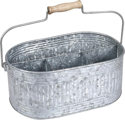 Alpha Living Home Farmhouse Utensils Caddy, Antique Gray, 18.5 x 14.5 x 3 in