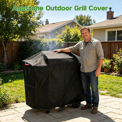 44 Inch Grill Cover for Charcoal Grills with Two Side Tables, Outdoor Waterproof Cover for Master Cook/DNKMOR/Kendane BBQ Charcoal Grill, Weather Protection Accessory- 44x20x40 in