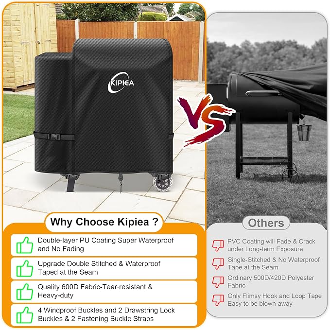 600D Pellet Grill Cover for Pit Boss 700FB, Classic 700, and Pro 600 Series, Waterproof BBQ Smoker Cover, UV Resistant
