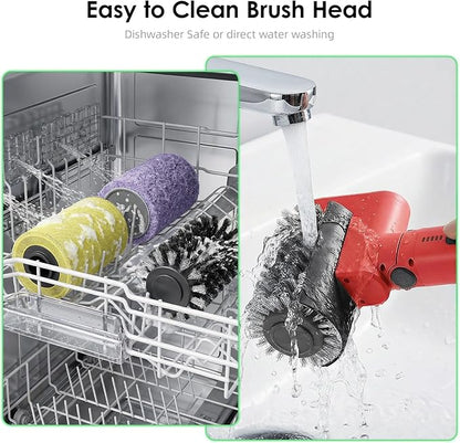 Electric BBQ Grill Brush Rechargeable, 3 Powerful Speed Rechargeable Electric Grill Brush for Outdoor Grill, 90° Adjustable, Stainless Steel Rotary Brush Head, Automatic Grill Cleaning Brush