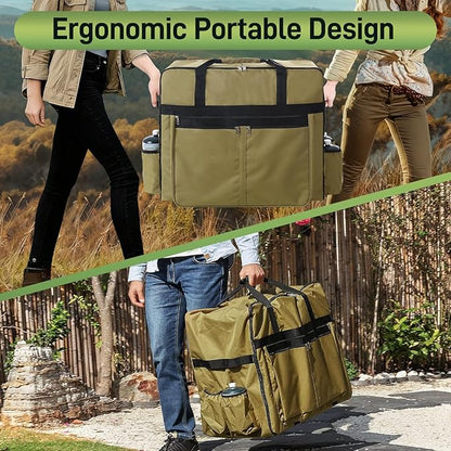Extra Large 1200D Heavy-Duty Griddle Carry Bag for Blackstone 17" & 22" Griddles with Hood & Stand, Reinforced Waterproof Storage Tote with Multiple Pockets & Compartments for Grill Accessories