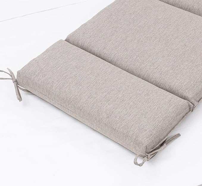 QILLOWAY Outdoor Chaise Lounge Cushion,All Weather High-Density Foam Recliner Chairs Replacement Cushions,Tan,Gray.