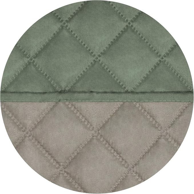 PureFit Reversible Quilted Couch Covers for Dogs Loveseat Sofa Cover 46.5” | Greyish Green/Beige, Water Resistant Couch Protector, Washable Pet Couch Cover with Non Slip and Elastic Straps For Kids