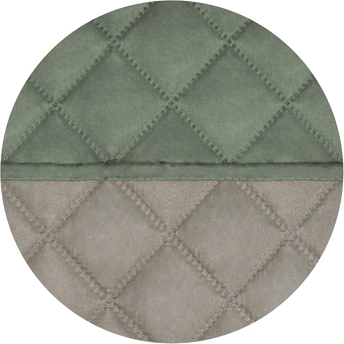 PureFit Reversible Quilted Couch Covers for Dogs Oversized Sofa Cover 78” | Greyish Green/Beige, Water Resistant Couch Protector, Washable Pet Couch Cover with Non Slip and Elastic Straps For Kids