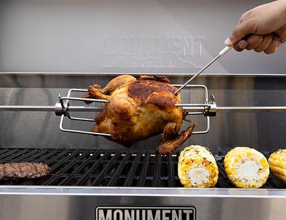 Monument Grills Denali Series, Denali 405 4-Burner Liquid Propane Gas Smart bbq Grill Stainless Steel with Rotisserie Kit(2 items)