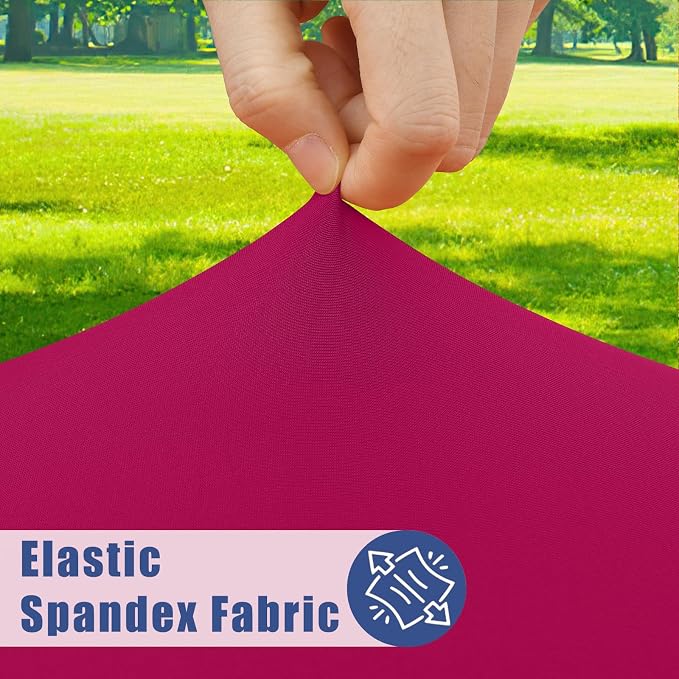 Moosfor 2 Pack Rectangle Spandex Fitted Table Cloth, 4FT Elastic Tablecloth | Washable Picnic Table Cover, Stretch Waterproof Table cloths for Party, Patio, Dining, Kitchen, 30" x 48", Fuchsia