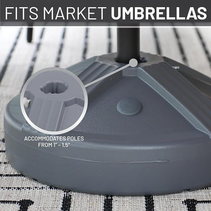 US Weight Durable 50 Pound Fillable Umbrella Base Designed to be Used with a Patio Table