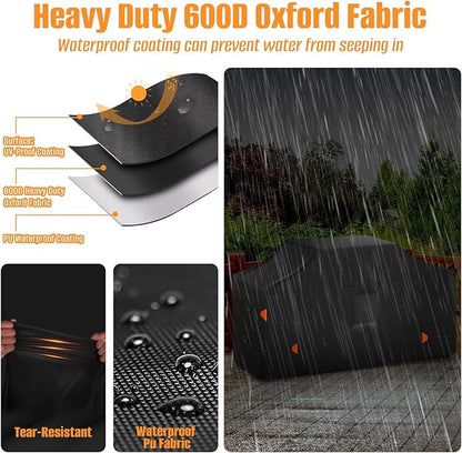 LYHNMW 98 Inch Island Grill Cover, Heavy Duty 600D Waterproof & Dustproof Outdoor Grill BBQ Covers, Anti-UV, Rip-Proof Island BBQ Grill Head Cover