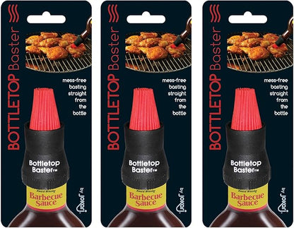 Jokari Crazy But It Works Silicone Bottletop BBQ Baster, Black, 3-Pack