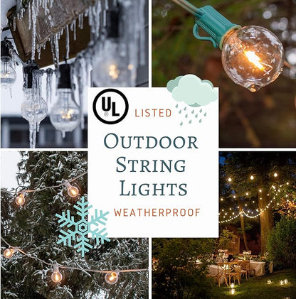 Hometown Evolution, Inc. 10 Foot Globe String Lights (10 Foot, G40 Clear - White Wire - 1.6" 5 Watt Bulbs)