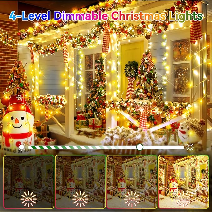 Christmas Lights Outdoor, 403FT 1000 LED String Lights 8 Modes and Timer Memory Function Twinkle Fairy Lights IP44 Waterproof Plug in for Xmas Tree Wedding Party Holiday Decor(Warm White)
