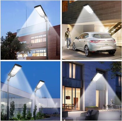 MUCH Solar Street Lights Outdoor 1 Pack, Waterproof with Motion Sensor, 8500K Solar Lights Outdoor, Lamparas Luces Solares para Exteriores Dusk to Dawn Commercial Lighting for Yard Path
