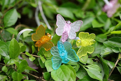 WSgift Solar Butterfly String Lights, 16 Ft 32 Warm White LED Outdoor Waterproof Butterfly Fairy String Lights for Garden Yard Outdoor Decorations
